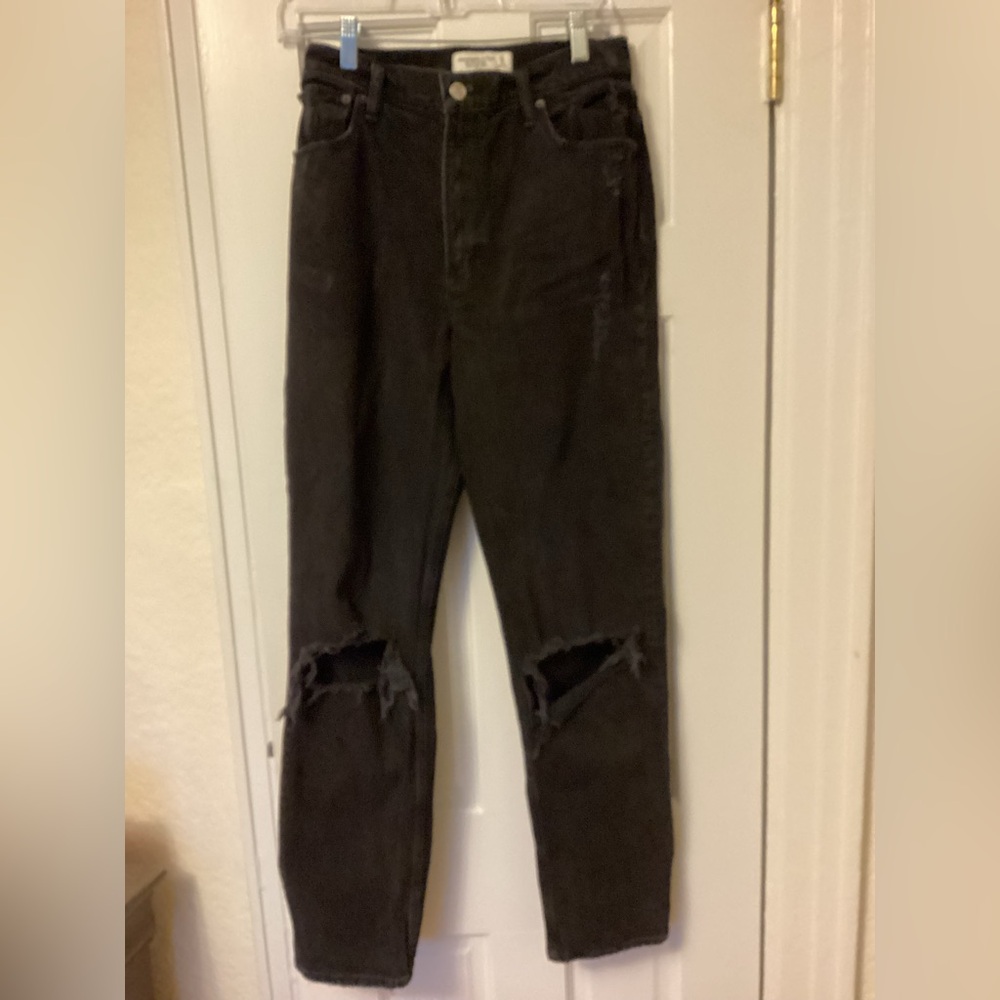 Abercrombie & Fitch The 90s Straight Ultra High Rise Black Denim Jeans